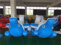 Funny Water Games Seesaw Inflatable Dolphin Pool Float Ride on for Swimming Pool Beach Party Decoration Toys