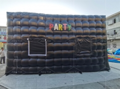 Commercial Black LED disco lighting mobile night club tent Inflatable Cube Party Tent inflatable nightclub with smoke machine