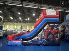 Spiderman Cartoon Dual Lane Inflatable Water Slides