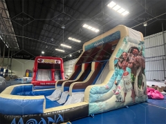 Newly Moana Theme Inflatable Slide with Pool