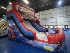 Spiderman Cartoon Dual Lane Inflatable Water Slides