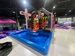 Inflatable Castle Combo Water Slide With Pool