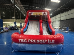 Spiderman Cartoon Dual Lane Inflatable Water Slides