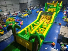 Palm Tree Sports Challenge Game Inflatable Jumping and Slide Juegos Inflables Obstacle Course
