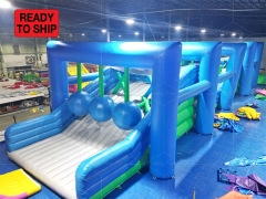 Hot Sale Party Carnival Interactive Games Wipeout Inflatable Obstacle Course Inflatable Wrecking Ball 5K Course
